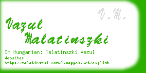 vazul malatinszki business card